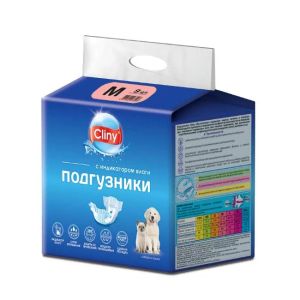 Подгузники д/собак Cliny M 9шт (5-10кг)